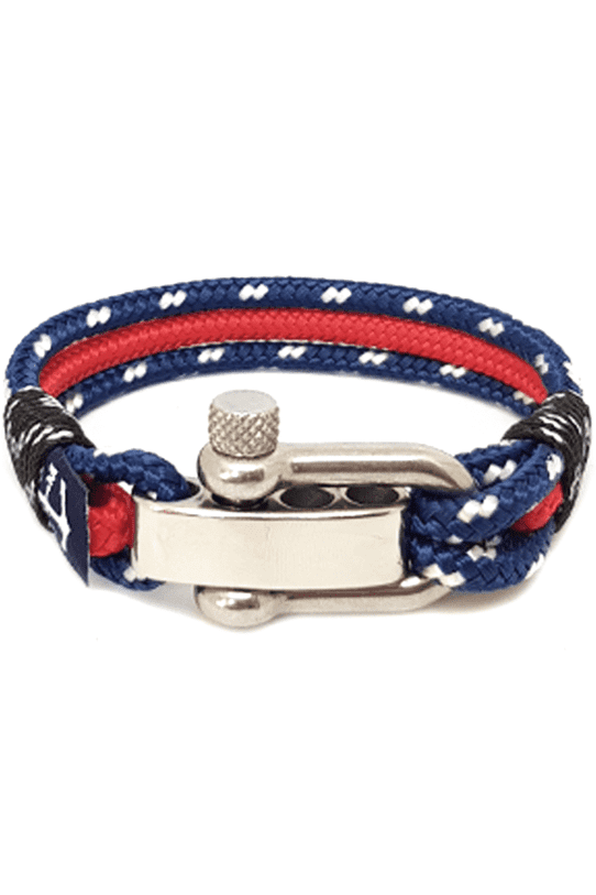 Adjustable Shackle Red and Blue Nautical Bracelet – Red/Blue by Bran Marion