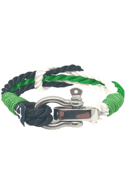 Adrian Nautical Bracelet – GREEN/BLACK/WHITE by Bran Marion