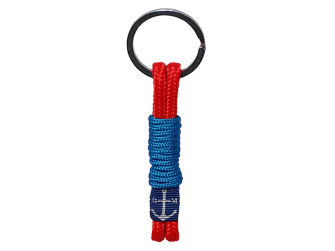 Padraig Handmade Rope Keychain – Red and Blue by Bran Marion
