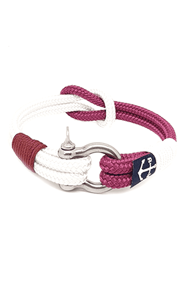 Qatar Nautical Bracelet – Burgundy/White by Bran Marion