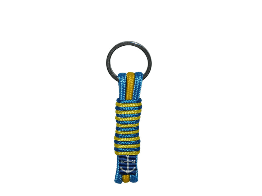 Orlaith Handmade Lariat Keychain – Blue/Yellow by Bran Marion