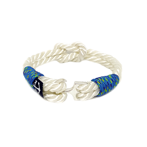 Blue and White Anchor Nautical Bracelet by Bran Marion