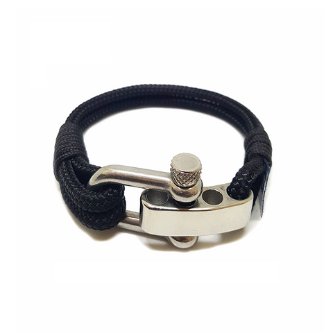 Adjustable Shackle Black Anklet