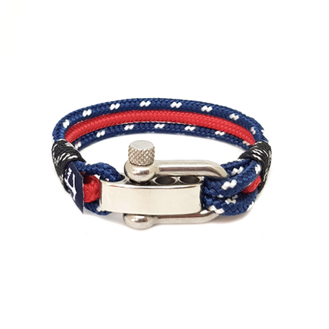 Adjustable Shackle Red and Blue Nautical Anklet
