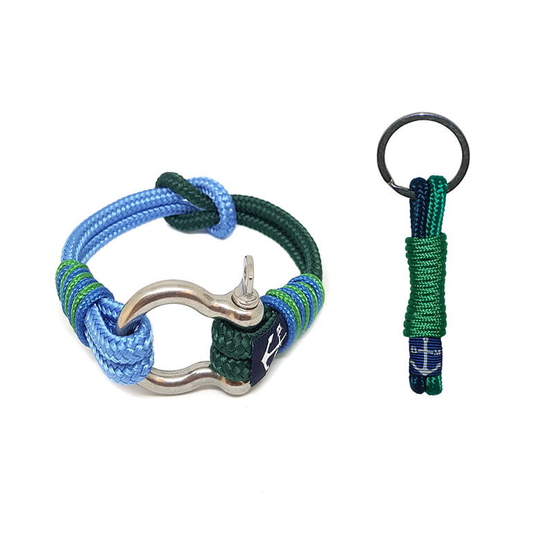 Blue & Green Nautical Bracelet and Keychain