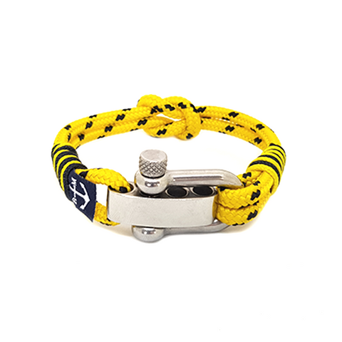 Adjustable Shackle Yellow Dotted Nautical Anklet