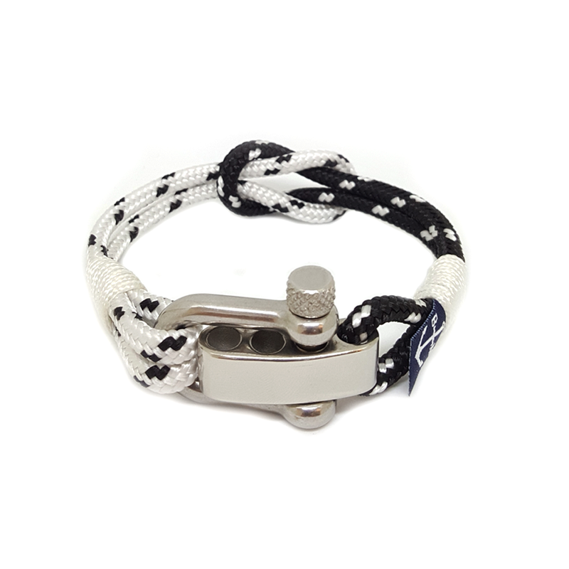 Black and White Adjustable Shackle Anklet