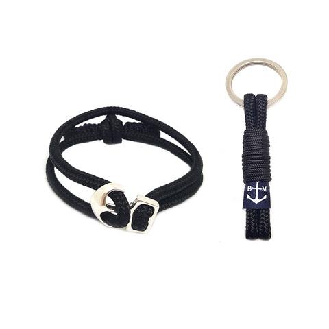 Bran Marion Black Nautical Bracelet & Keychain