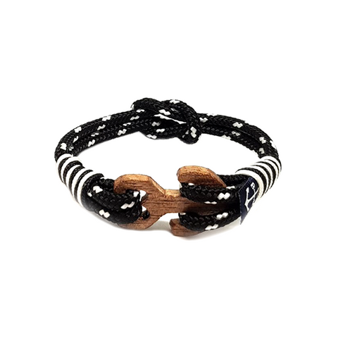 Black and White Wood Anchor Nautical Bracelet by Bran Marion