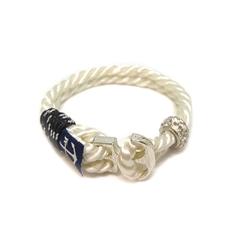 Bran Marion Crystal Beads Anchor Mens Nautical Anklet