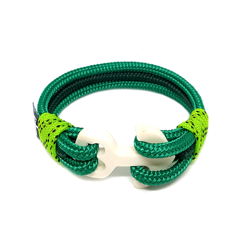 Green Wood Anchor Nautical Bracelet by Bran Marion