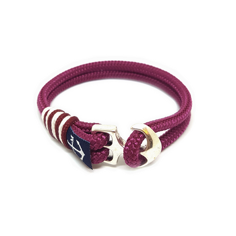 Bran Marion Burgundy and White Nautical Bracelet