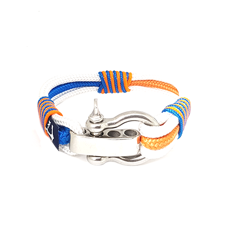 Jolly Roger Adjustable Shackle Nautical Bracelet by Bran Marion