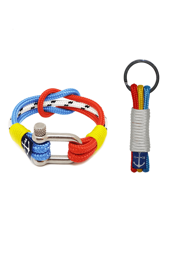 Waylon Nautical Bracelet and Keychain – Red/Blue/White by Bran Marion