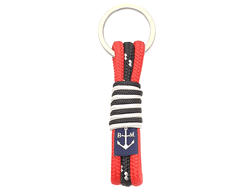 Dacey Spots Handmade Hawser Keychain – Red/Black/White by Bran Marion