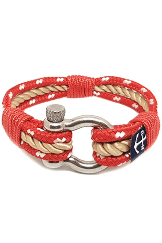 Aoife Nautical Bracelet – RED/GOLDEN BEIGE by Bran Marion