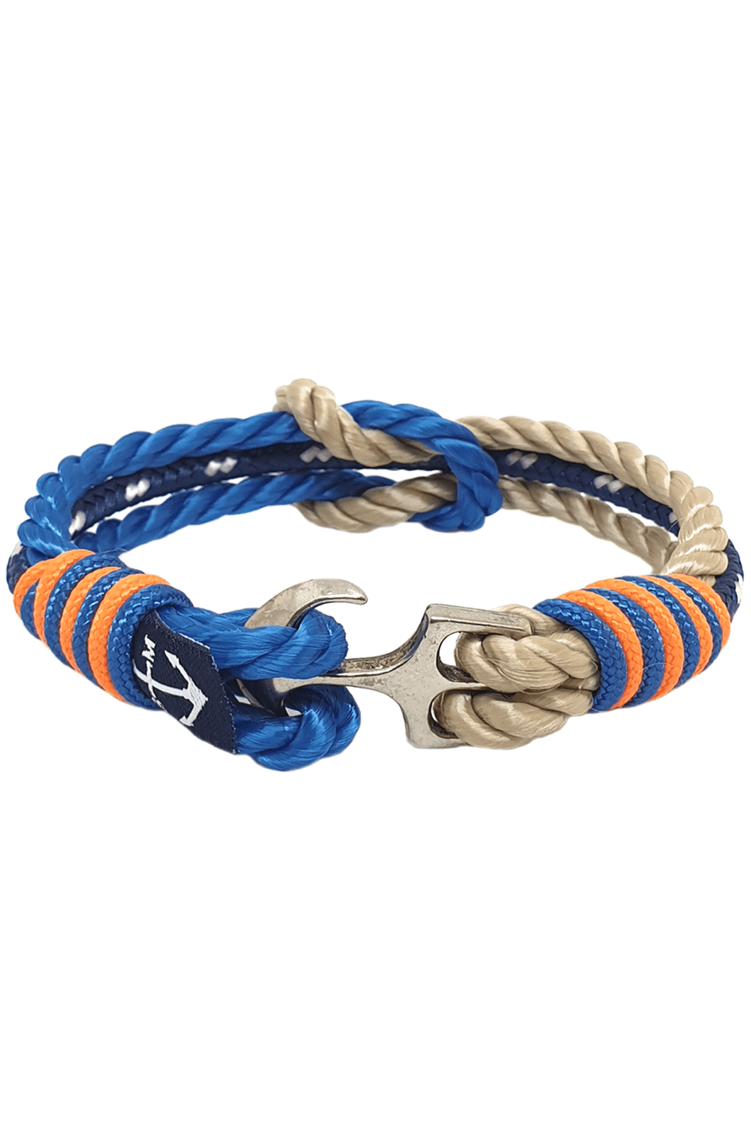 Beacan Nautical Bracelet – BLUE/ORANGE/GOLDEN BEIGE by Bran Marion
