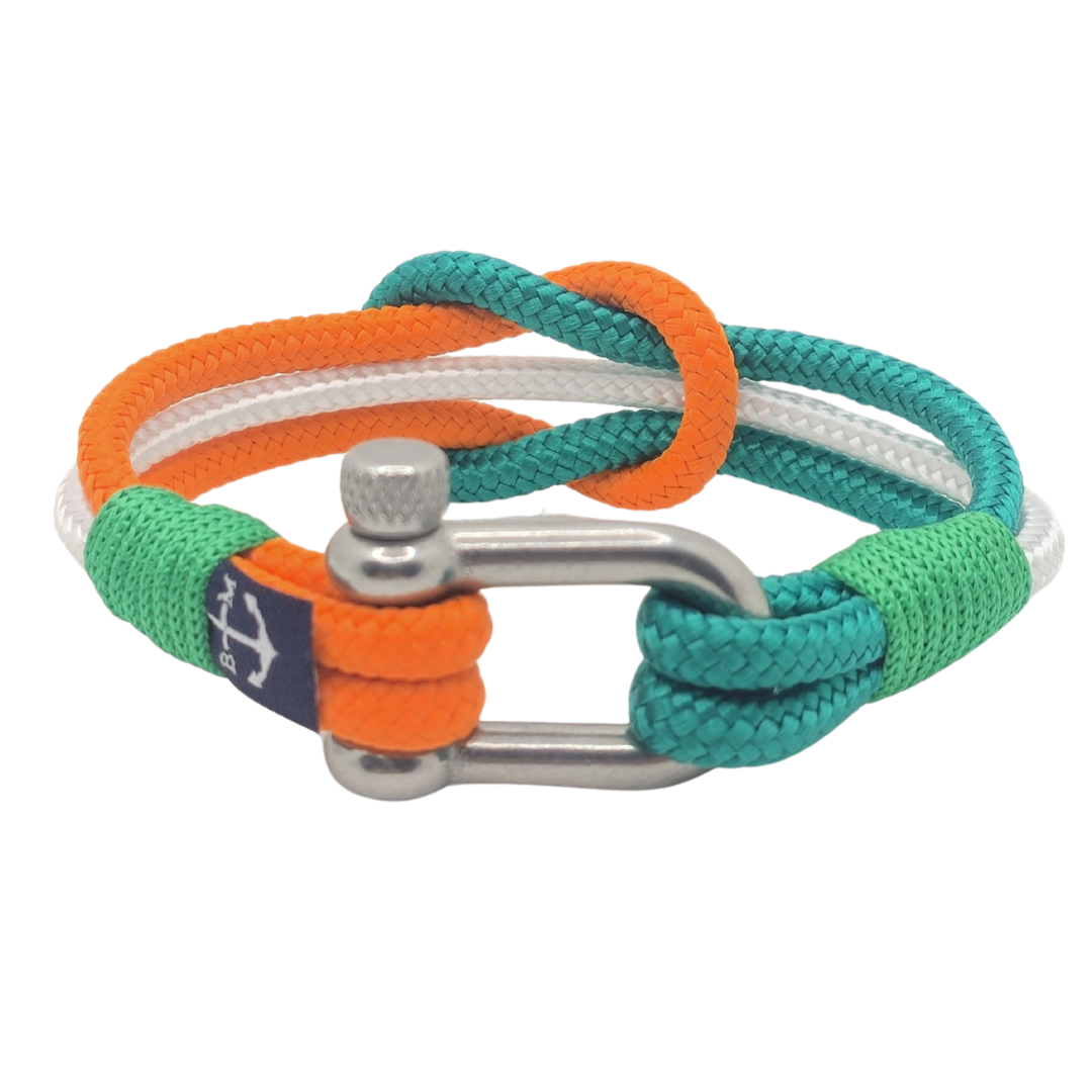 Torin Nautical Bracelet – White/Orange/Green by Bran Marion