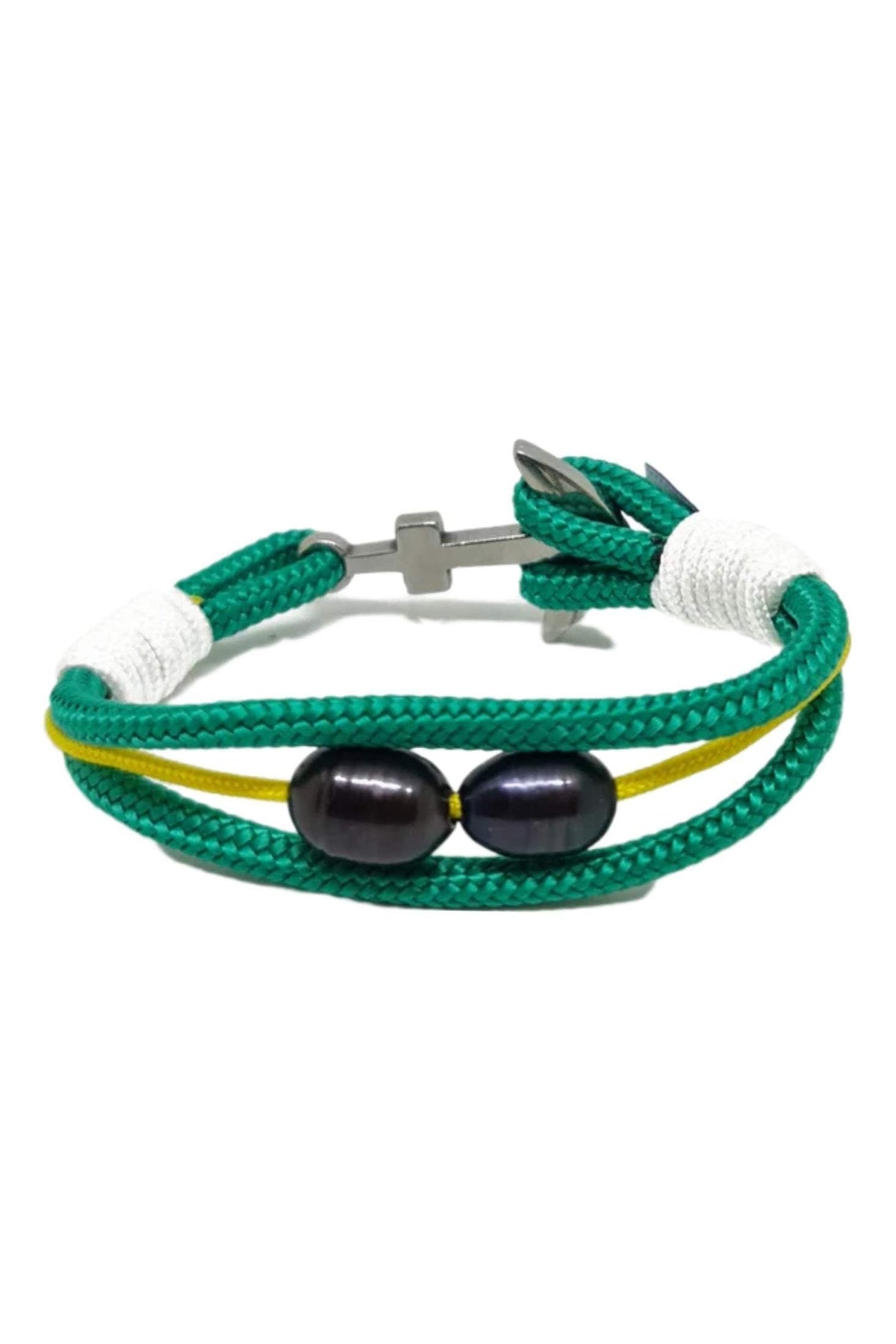 Barry Nautical Bracelet – Green/White/Yellow by Bran Marion