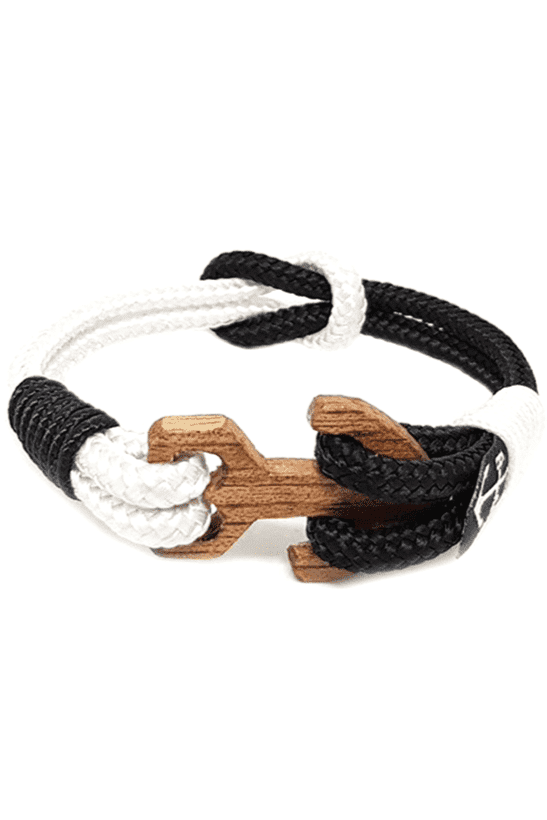 Aidan Rope Nautical Bracelet – Black/White by Bran Marion