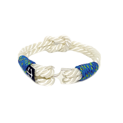 Blue and White Anchor Nautical Anklet