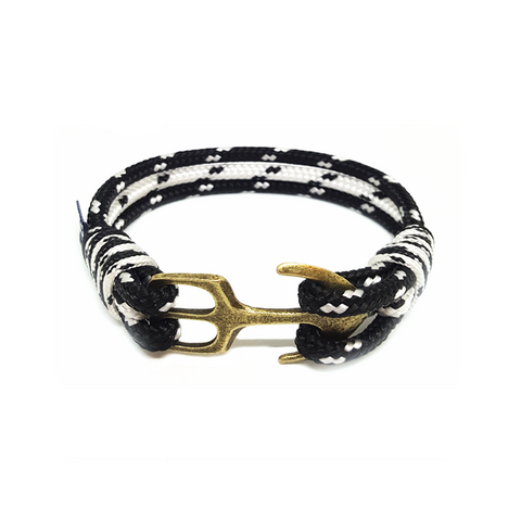Bran Marion Black and White Nautical Anklet