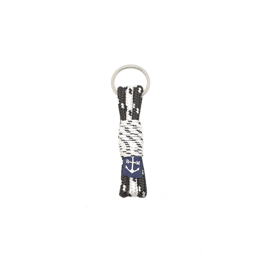 Dotted Black and White Handmade Keychain
