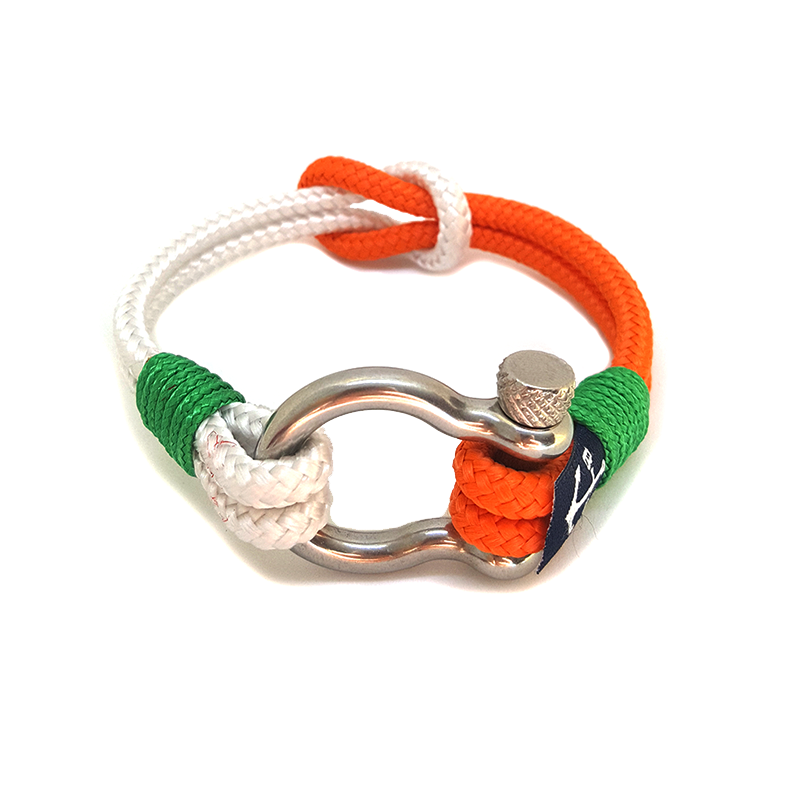Orange and White Nautical Bracelet