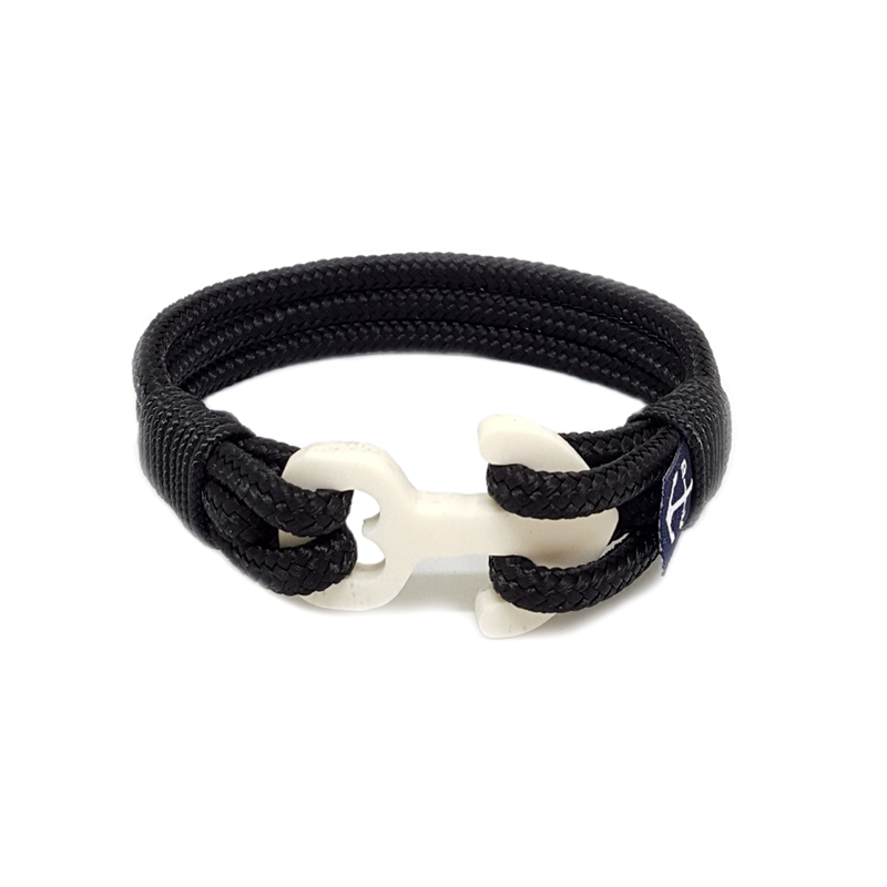 Black Wood Anchor Nautical Anklet
