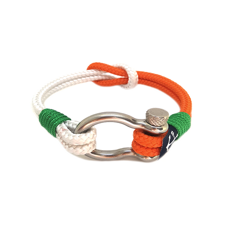 Orange and White Nautical Bracelet by Bran Marion