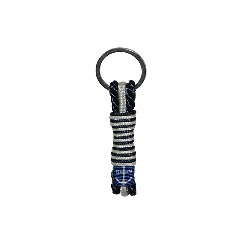 Bran Marion Dark Blue and White Handmade Lasso Keychain