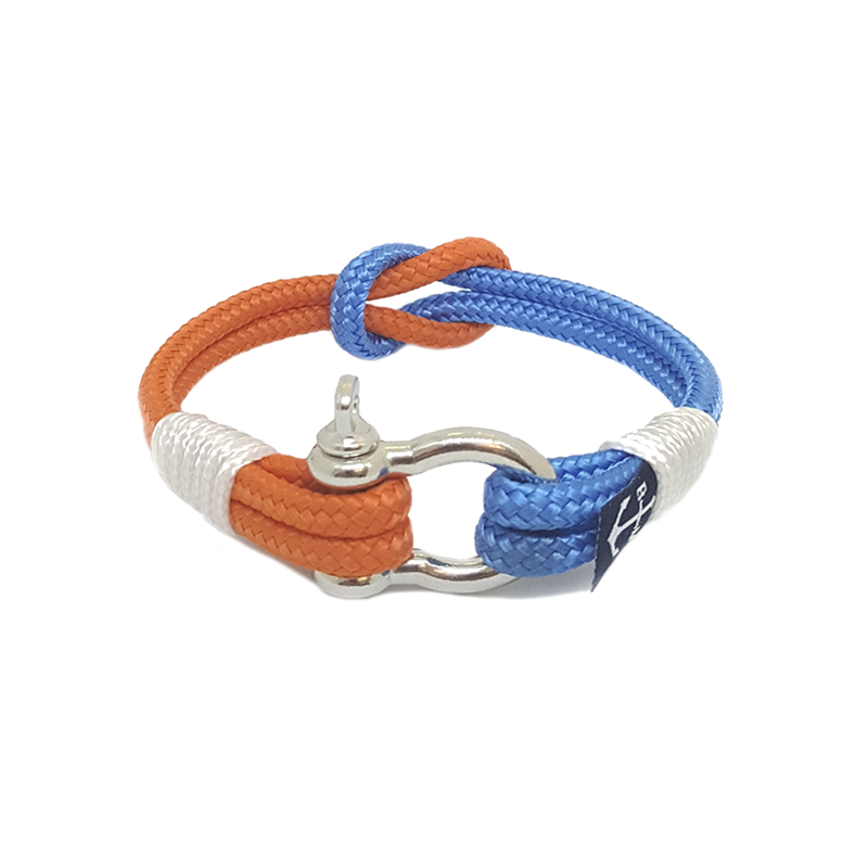 Orange, Blue and White Nautical Anklet