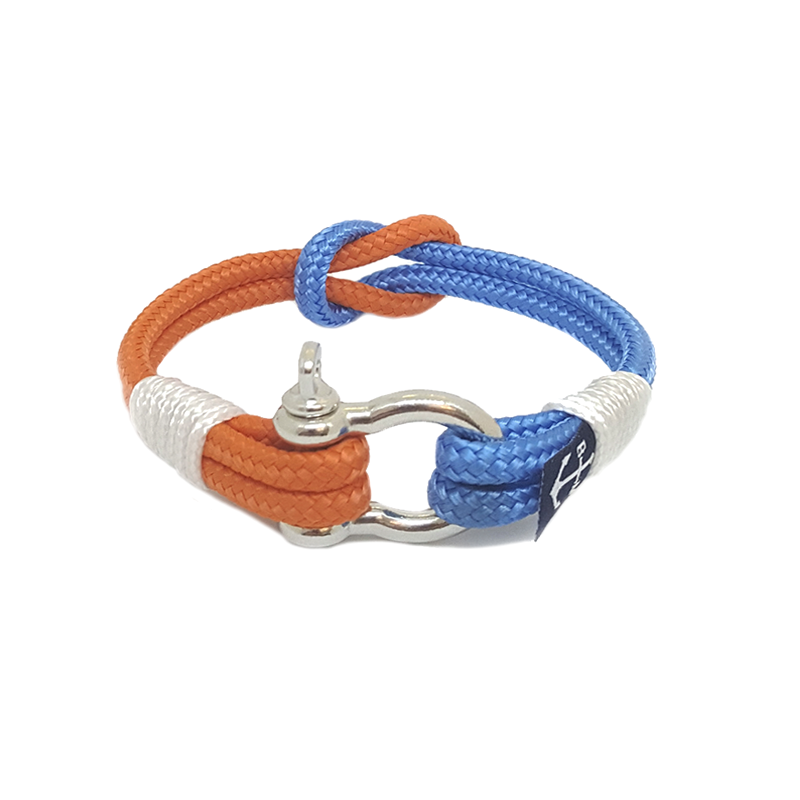 Orange, Blue and White Nautical Bracelet by Bran Marion
