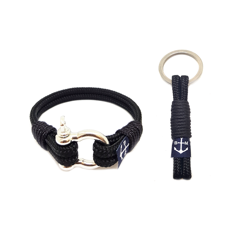 Black Yachting Nautical Bracelet & Keychain