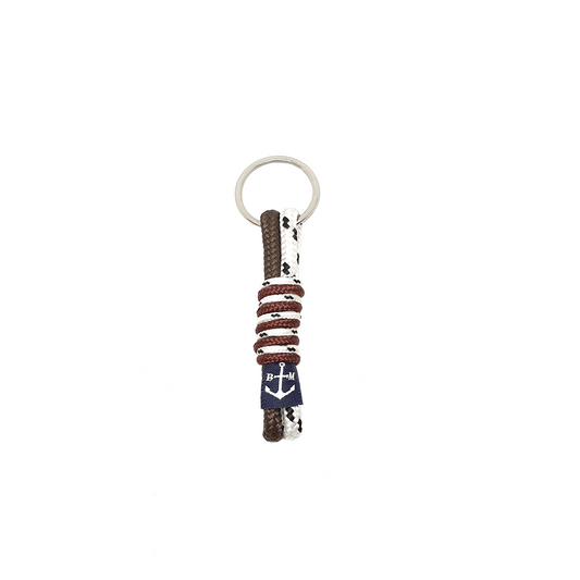 Brown and Dotted White Handmade Keychain