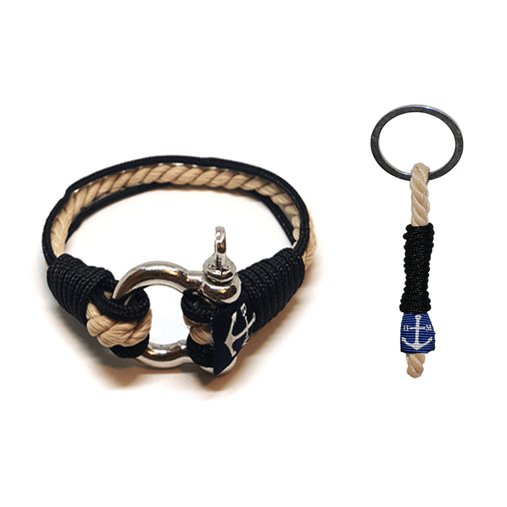 Classic-Black Nautical Bracelet & Keychain