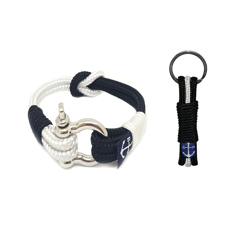 Black & White Nautical Bracelet & Keychain