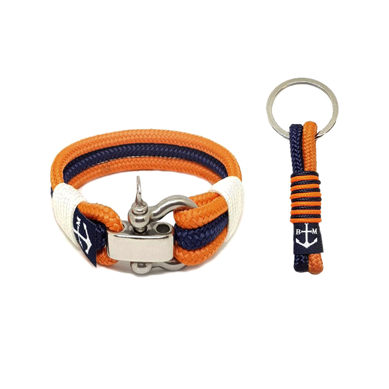 Bran Marion Orange and Blue Nautical Bracelet and Keychain