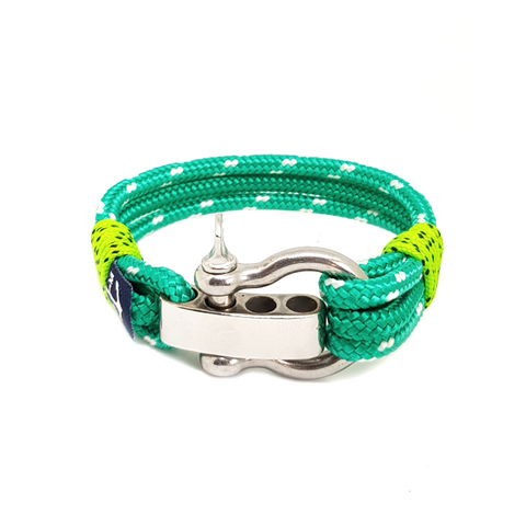 Adjustable Shackle Green Nautical Anklet