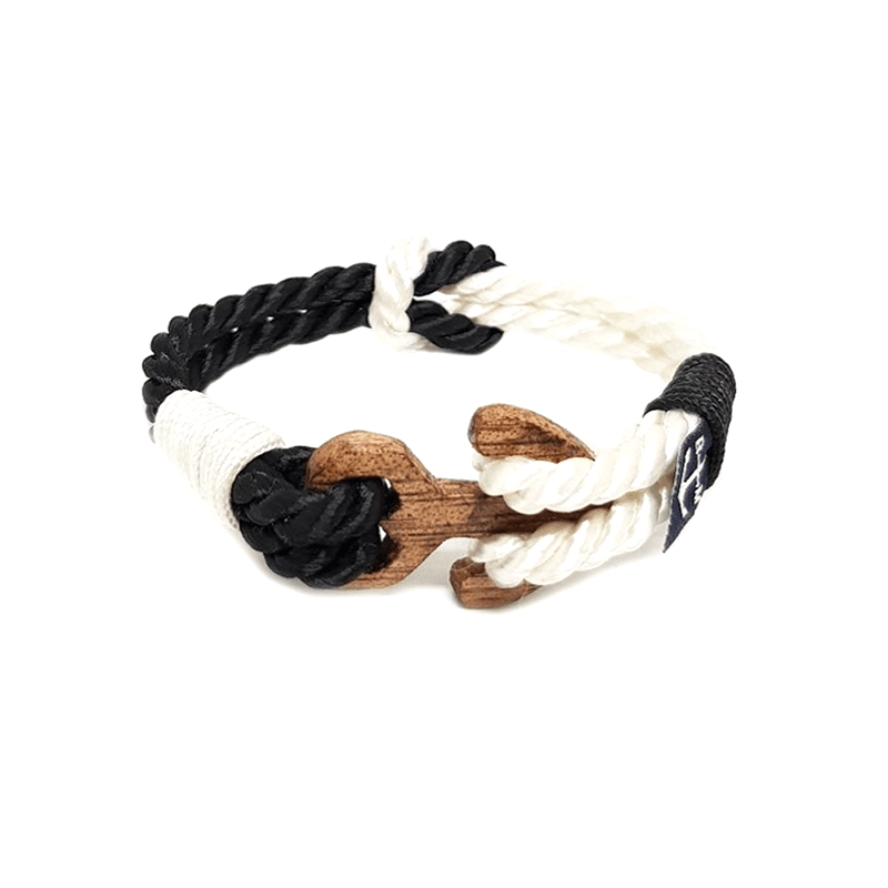 Black & White Wood Nautical Bracelet