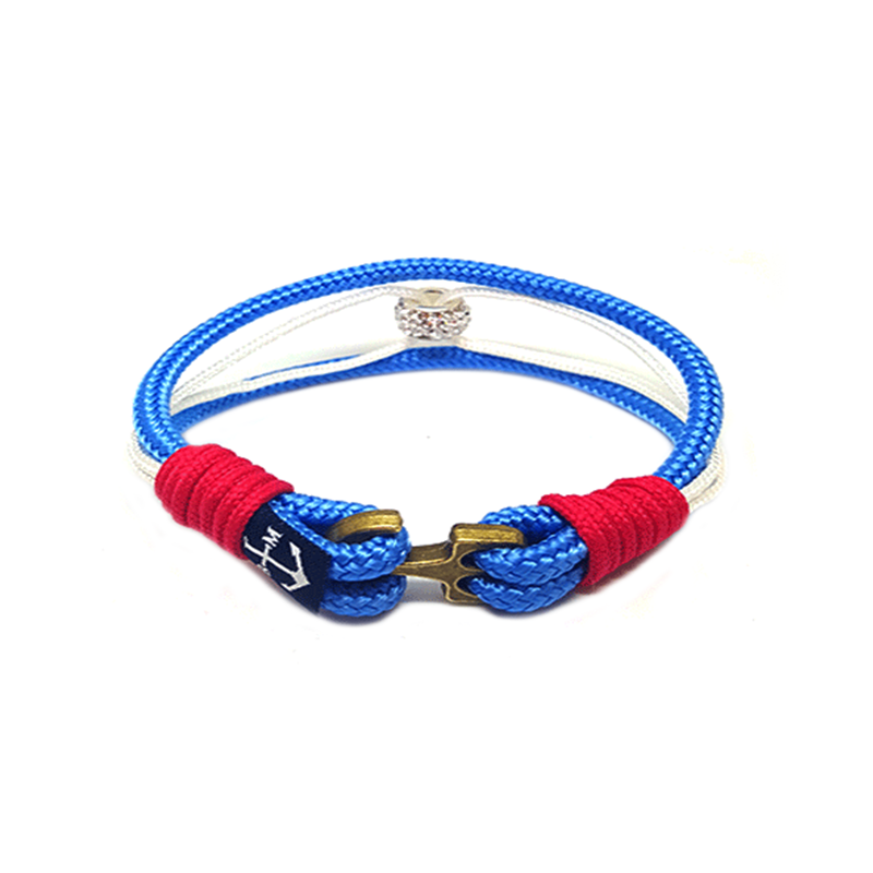 Blue & Bronze Anchor Nautical Bracelet