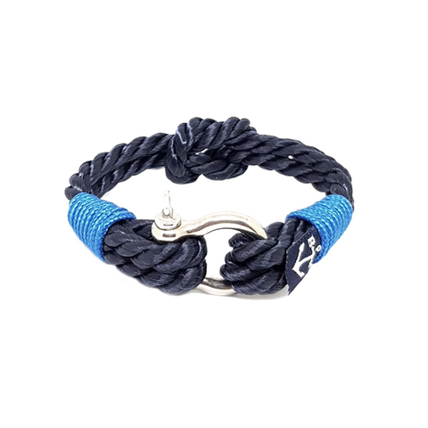 Black and Blue Twisted Rope Nautical Anklet