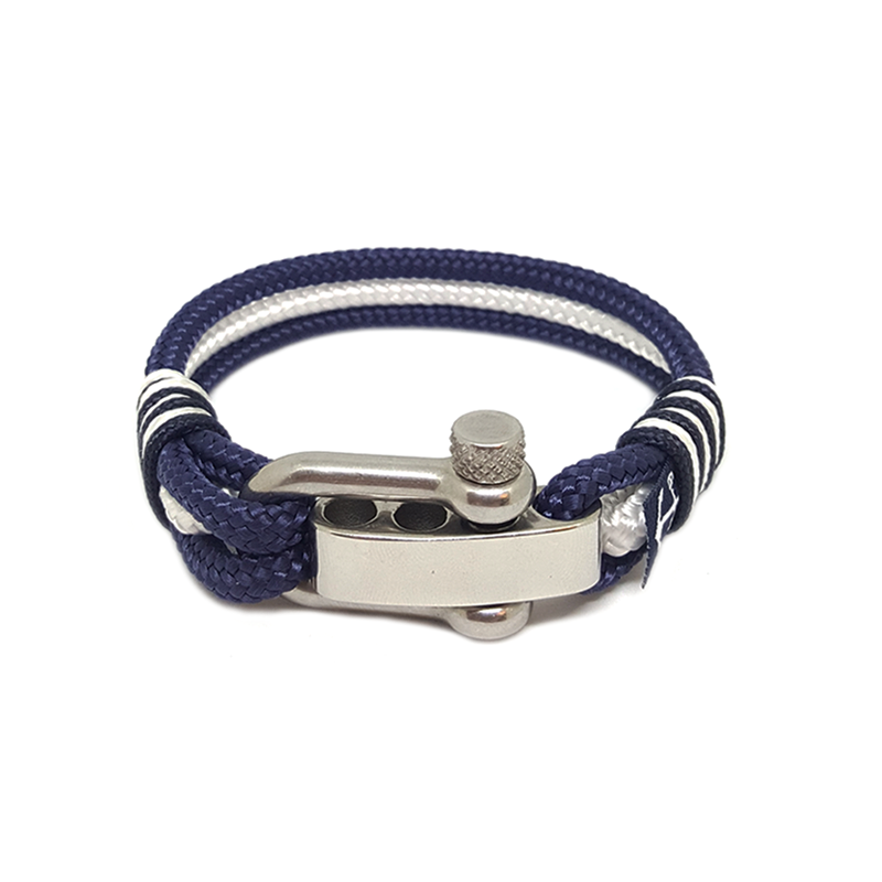 Blue Navy  Silver Shackle Bracelet Sailing Rope Bracelet  Etsy  Mens  accessories bracelet Bracelets for men Bracelets