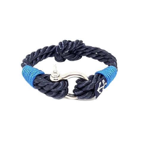 Black and Blue Twisted Rope Nautical Bracelet by Bran Marion