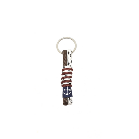 Brown and Dotted White Handmade Keychain by Bran Marion