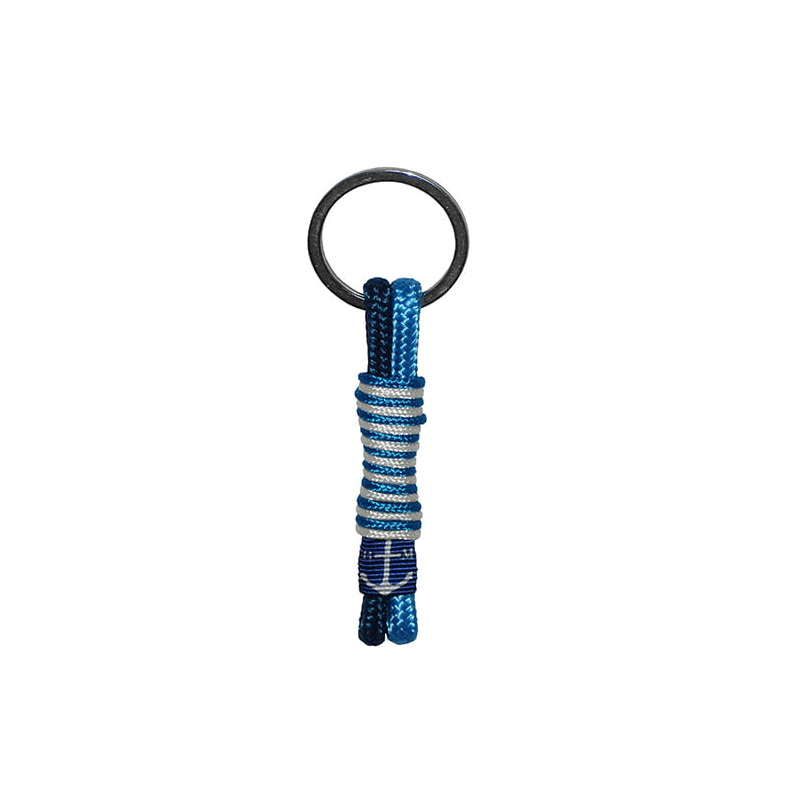 Dark & Light Blue Handmade Cordage Keychain