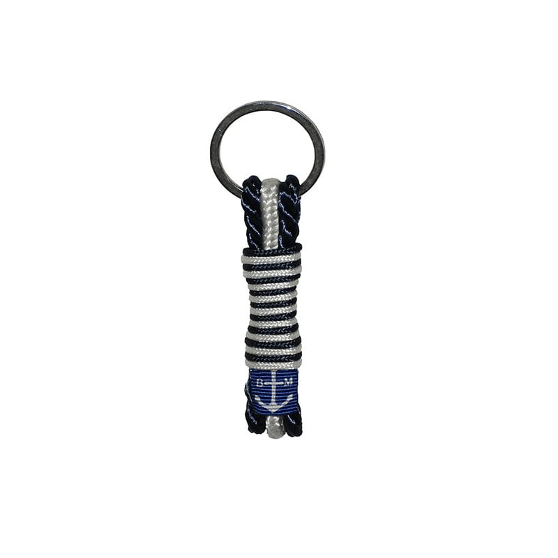 Dark Blue & White Handmade Lasso Keychain