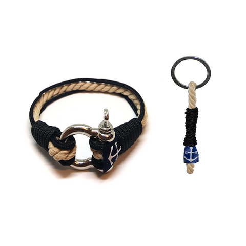 Bran Marion Classic and Black Nautical Bracelet and Keychain