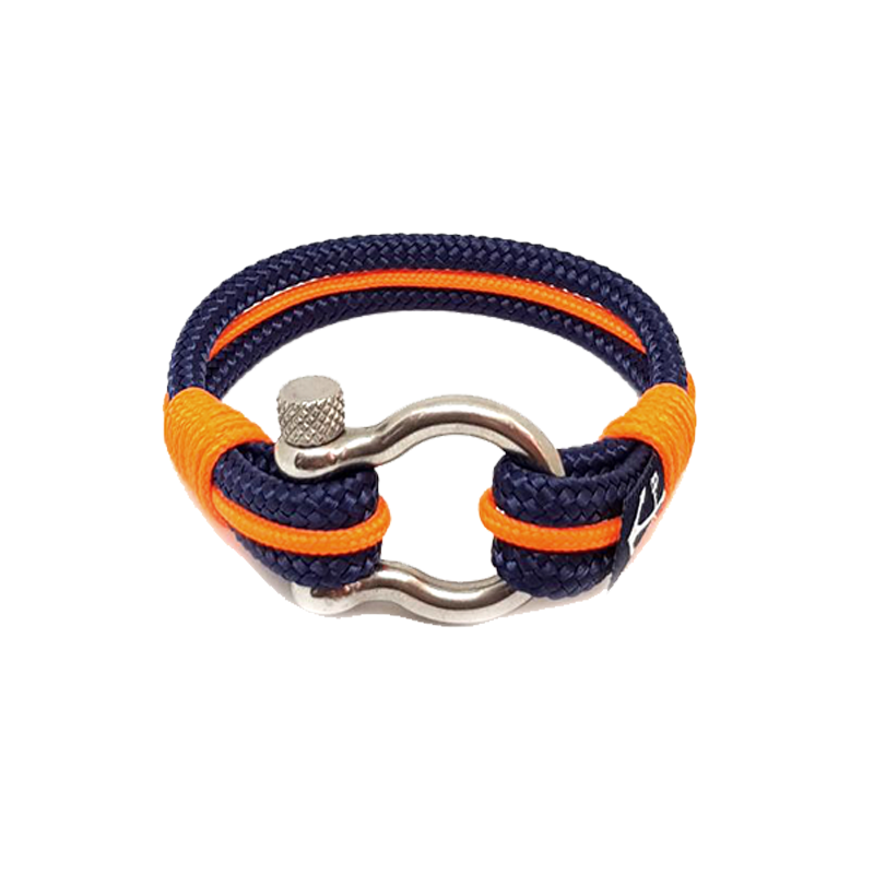Dark Blue and Orange Nautical Anklet