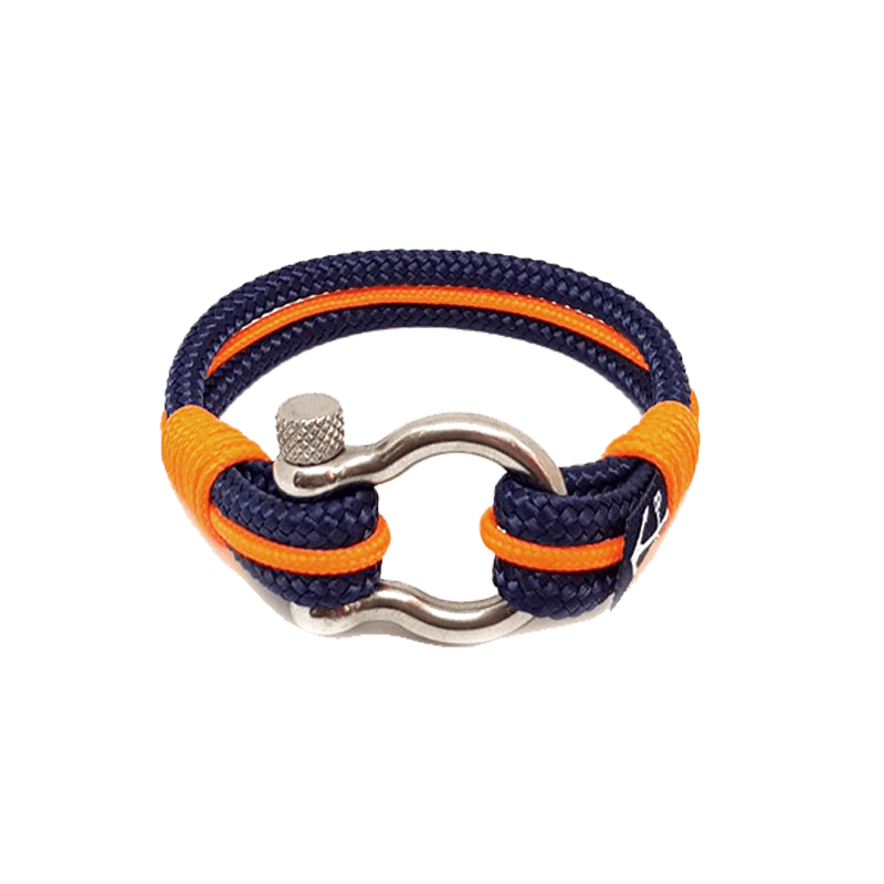 Dark Blue and Orange Nautical Bracelet